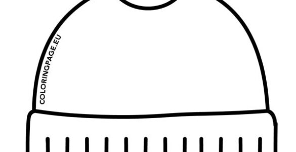 outline winter hat drawing