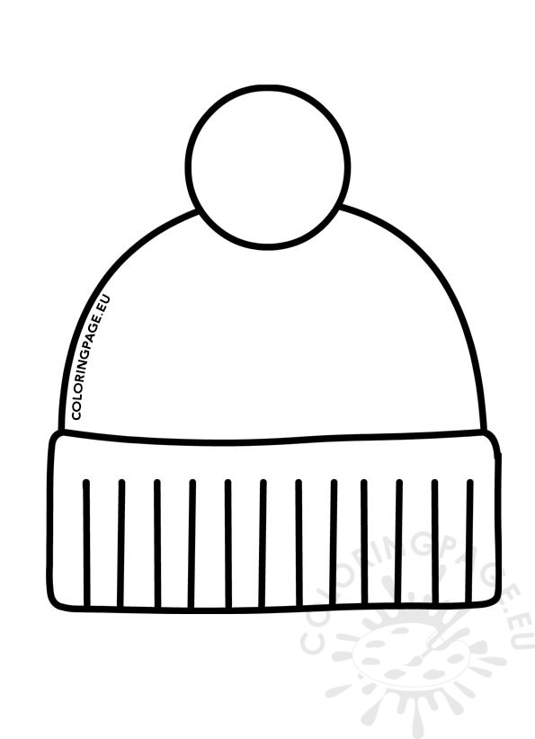 outline winter hat drawing