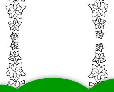 rectangular frame poinsettias template