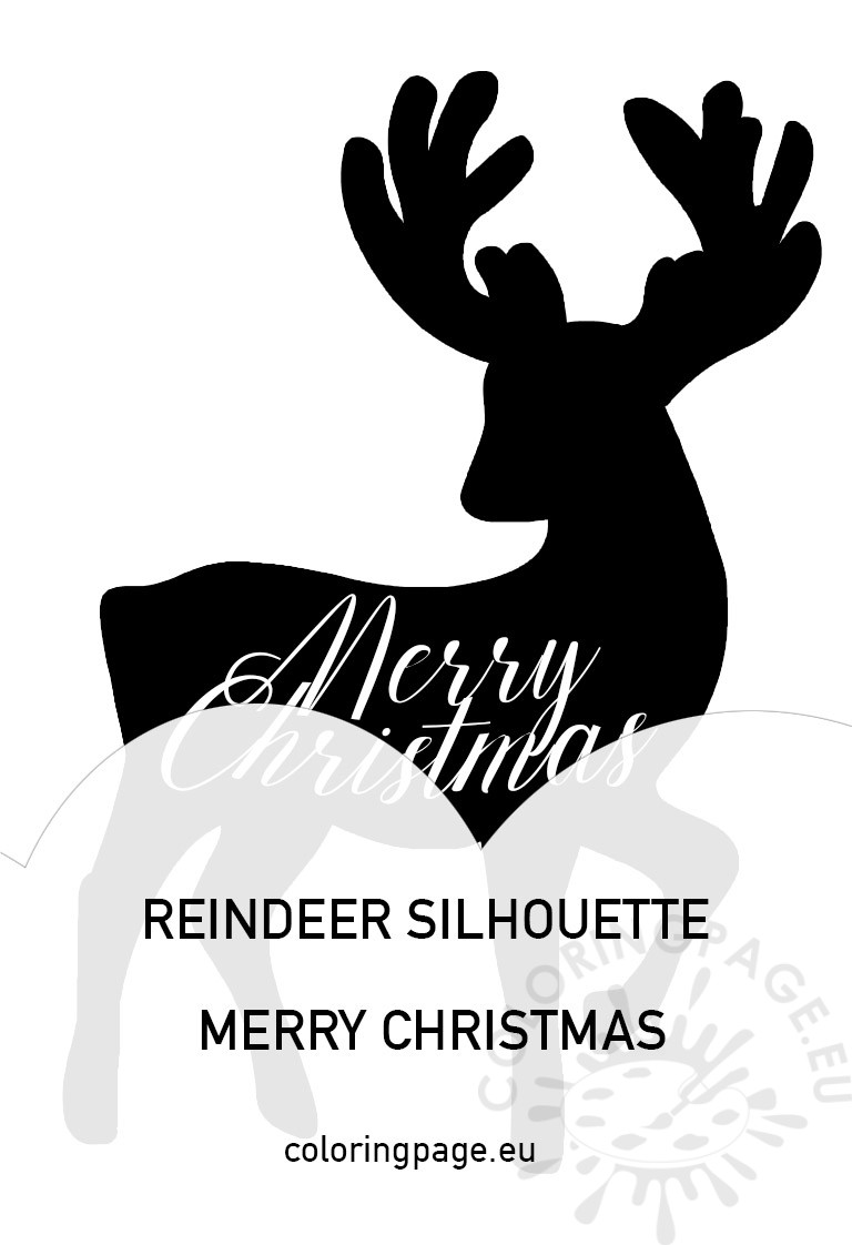 reindeer silhouette merry christmas