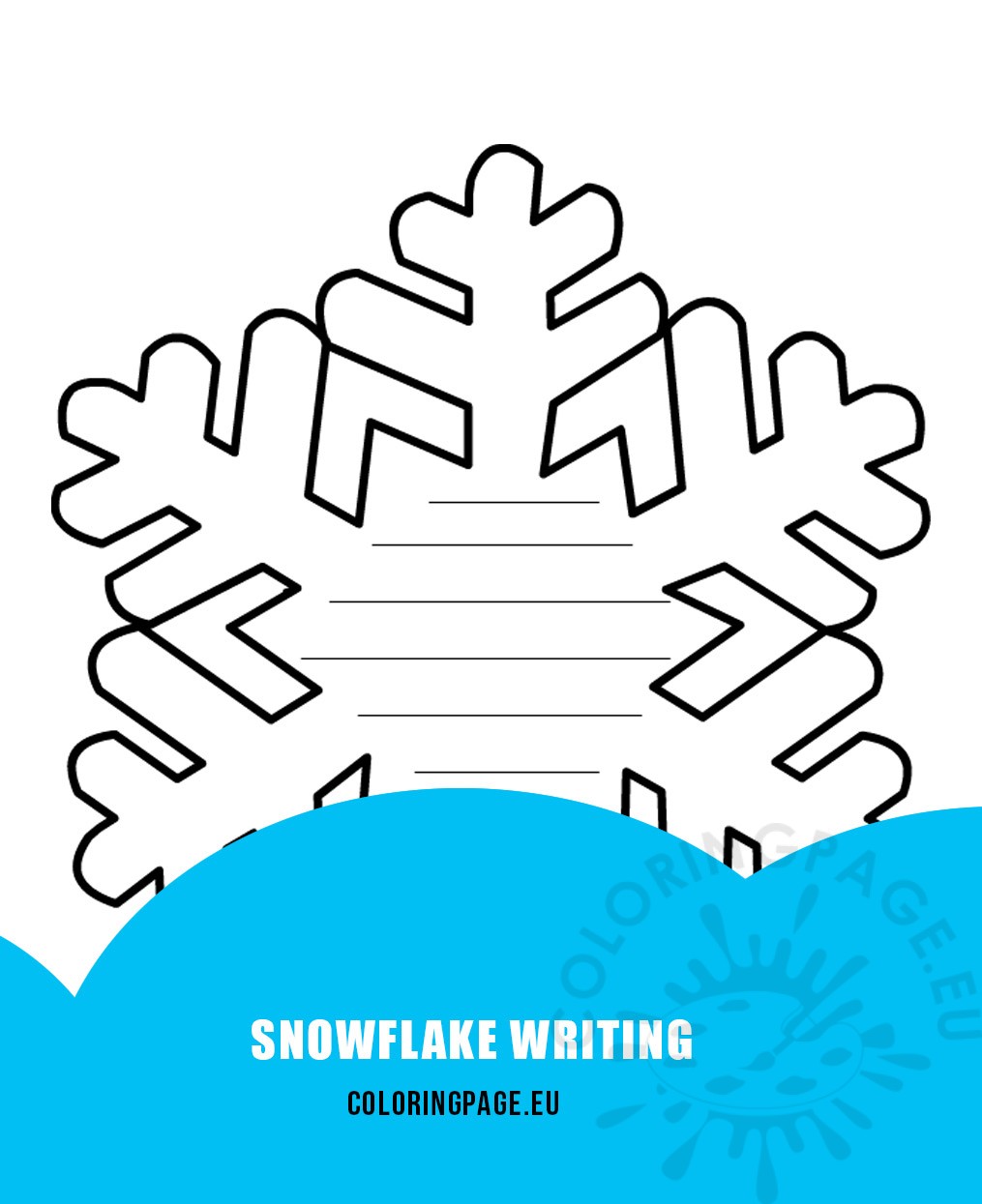 Snowflake writing template Coloring Page Snowflake writing template Coloring Page