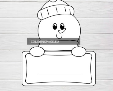 snowman door decor name tag