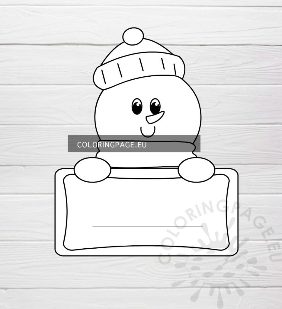 snowman door decor name tag