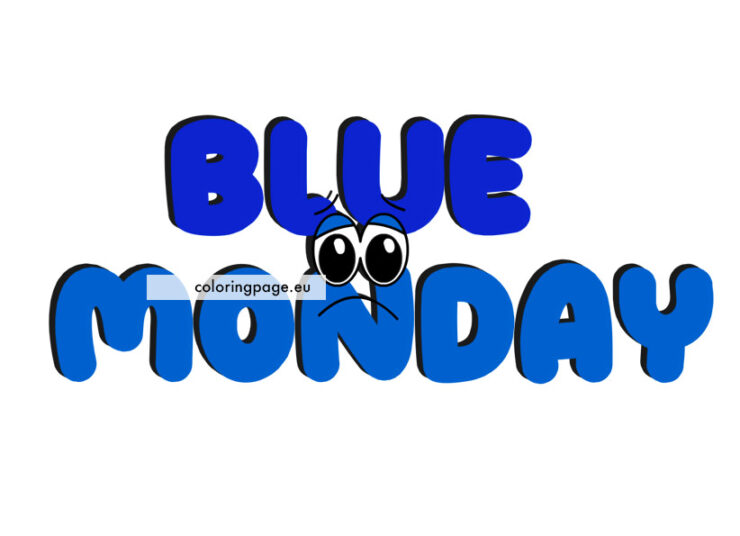 Blue Monday 2025 Coloring Page