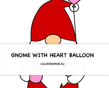 gnome with heart balloon