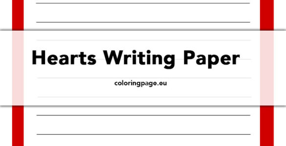 hearts writing paper