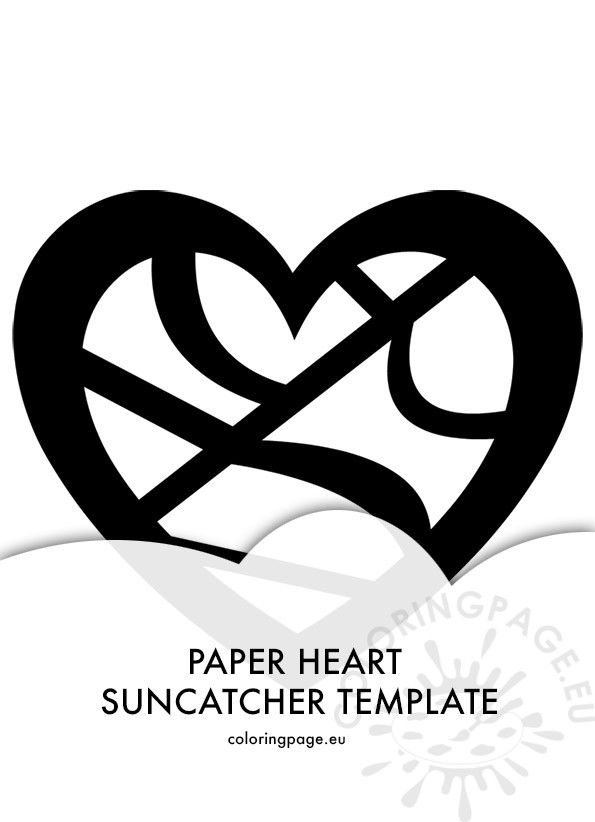 paper heart suncatcher template