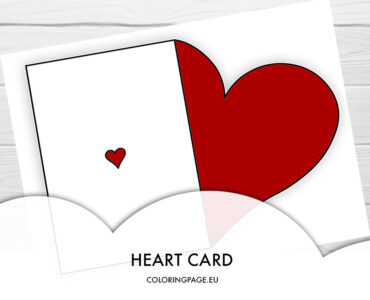 red half fold heart card