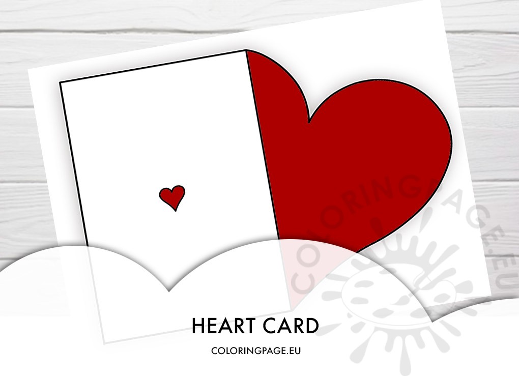 red half fold heart card