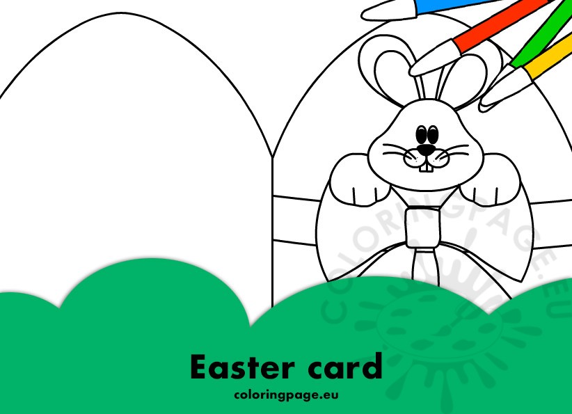 egg easter bunny card