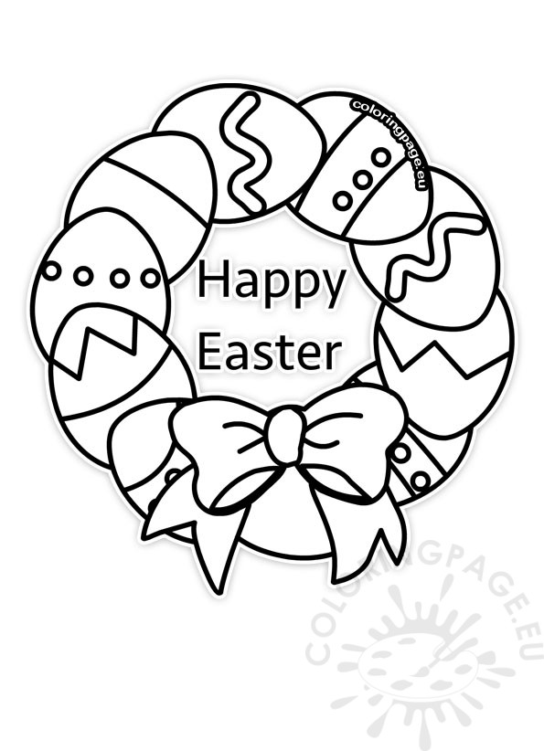 happy easter wreath