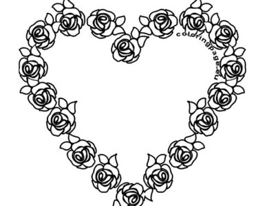 heart roses template