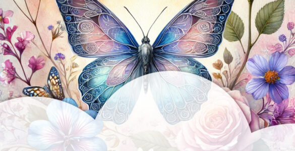 butterfly flowers watercolor