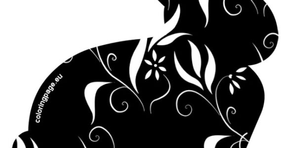 floral easter bunny silhouette