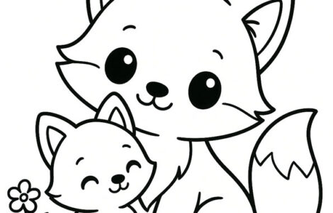 mom baby fox
