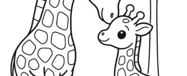 mother baby giraffe