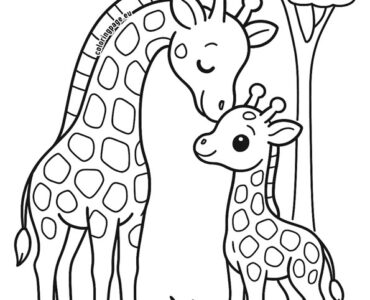 mother baby giraffe