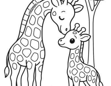 mother baby giraffe