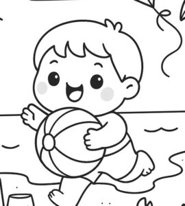 boy holding beach ball