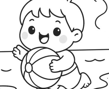 boy holding beach ball