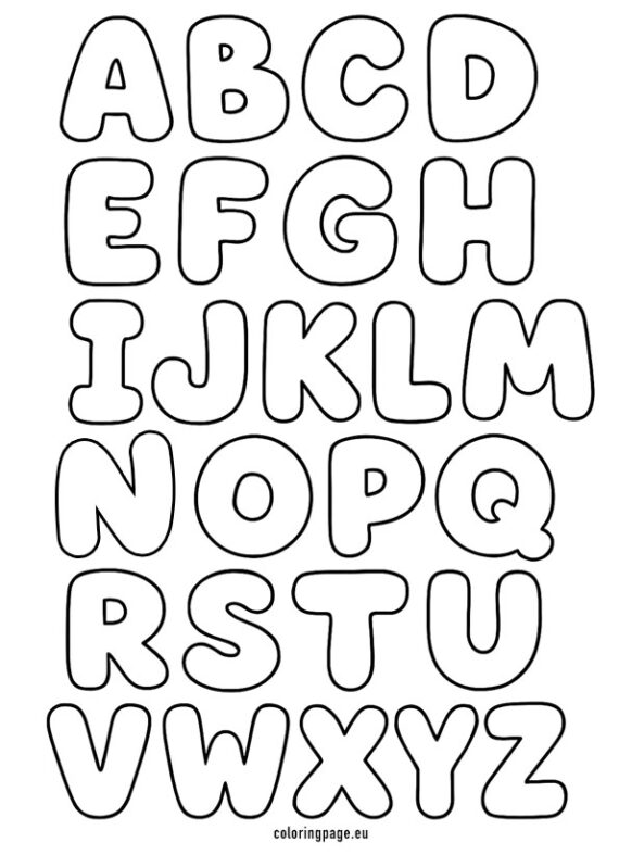 Bubble Letters Coloring Page