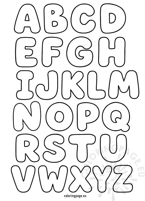 Printable Bubble letters coloring page