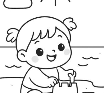 girl sand castle
