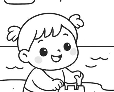 girl sand castle