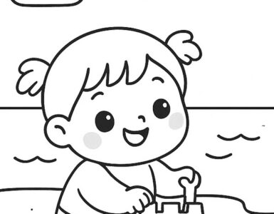 girl sand castle
