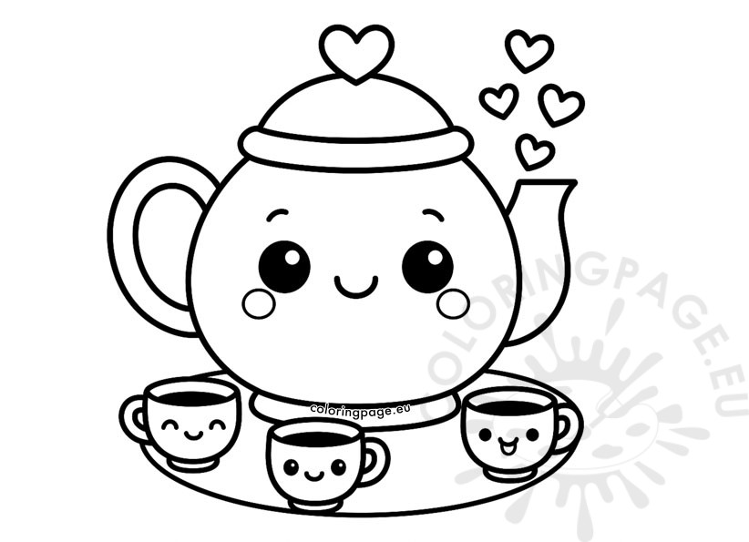 teapot with cups