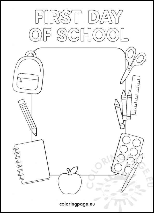 first day school frame template