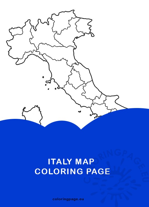 Italy map coloring page – outline map of Italy with regions for kids to color