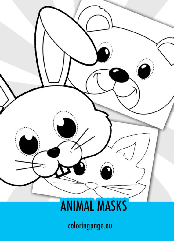 Animal Masks | Coloring Page