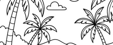 tropical beach palm trees