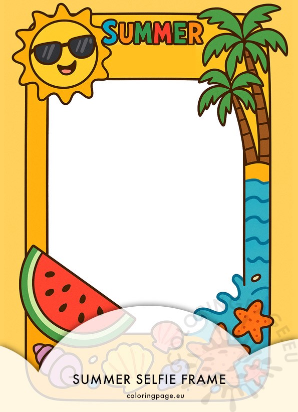 Printable Summer selfie frame