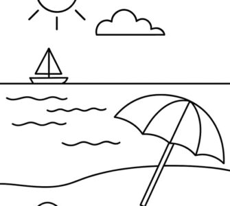 beach drawing for kids