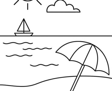 beach drawing for kids