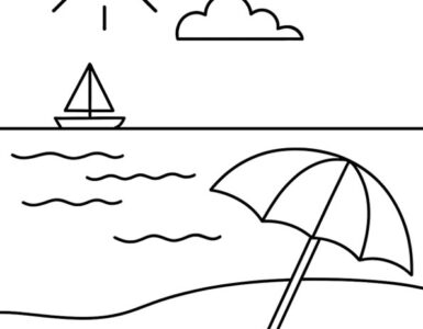 beach drawing for kids