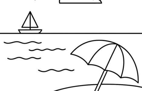 beach drawing for kids
