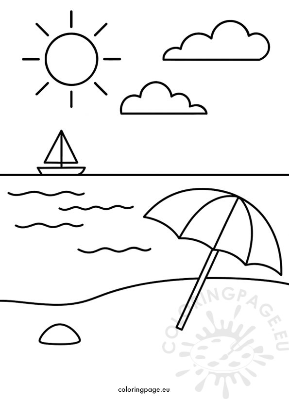 beach drawing for kids