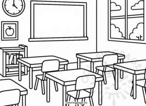 Classroom with desks