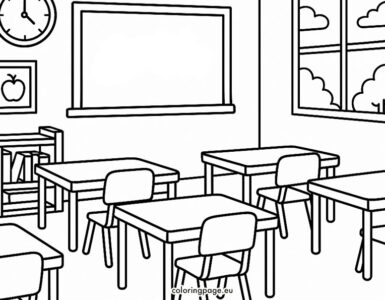 classroom with desks
