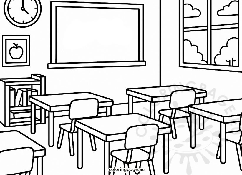 classroom with desks