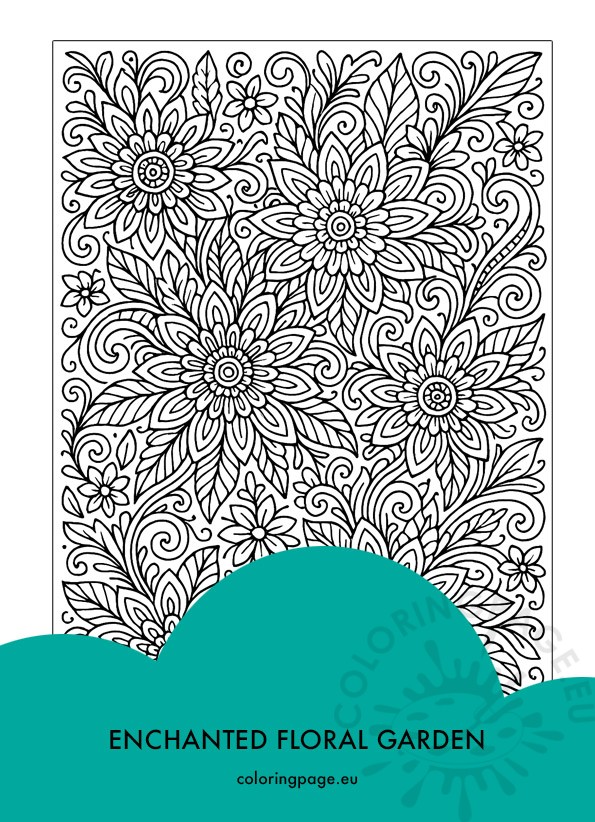 Enchanted Floral Garden – Intricate Coloring Page to Print
