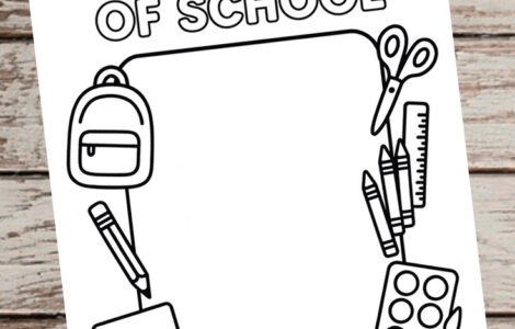 First Day of School Coloring Frame 4 first day of school frame printable