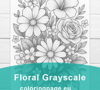floral grayscale coloring