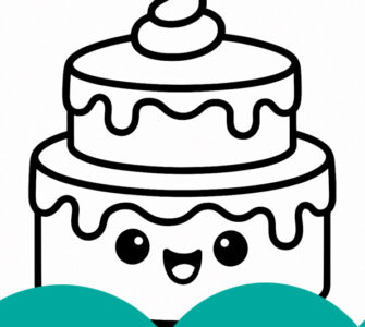 Kawaii cake coloring page 7 kawaii cake