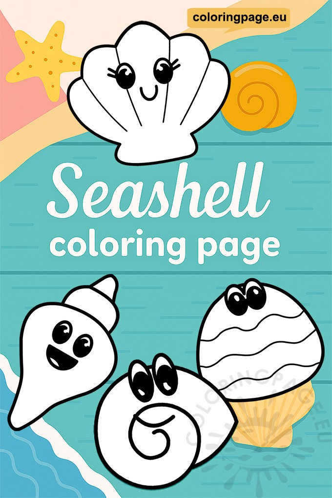 Seashell coloring page 3 special seashell coloring page