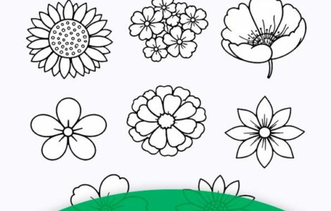 flower heads template