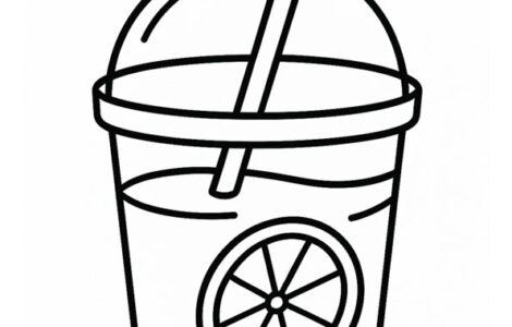 Juice Cup Coloring Page 4 juice cup